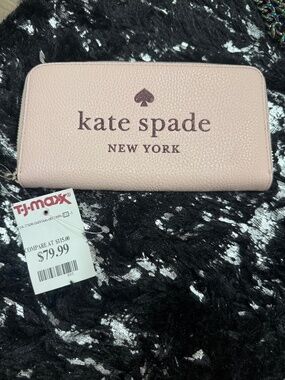 NWT Kate Spade soft light pink zip around wallet